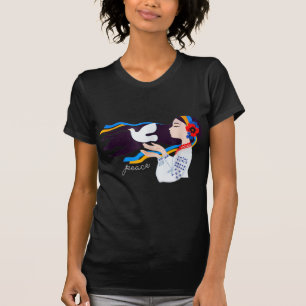 peace dove girl Support Ukraine Stand With Ukraini T-Shirt