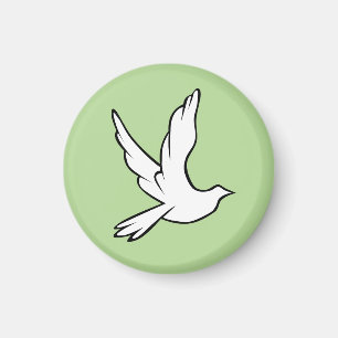 Peace Dove Green Background Magnet