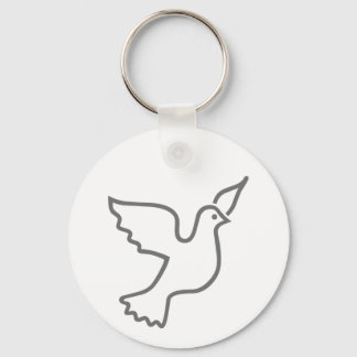 Peace Dove Grey Key Ring