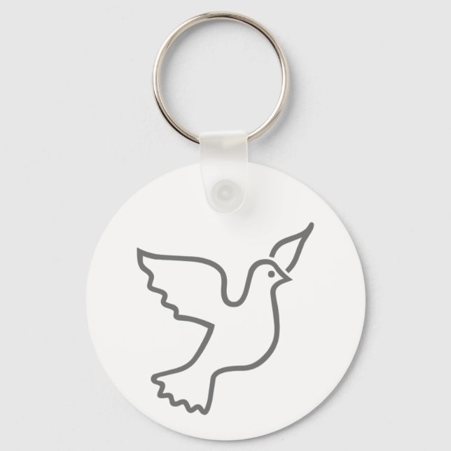 Peace Dove Grey Key Ring (Front)