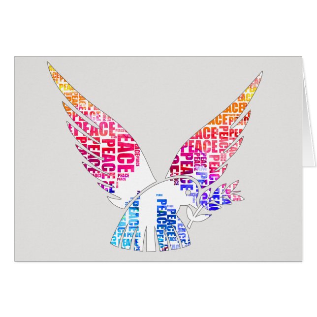 Peace Dove. Harmony Hippie Watercolor (Front Horizontal)