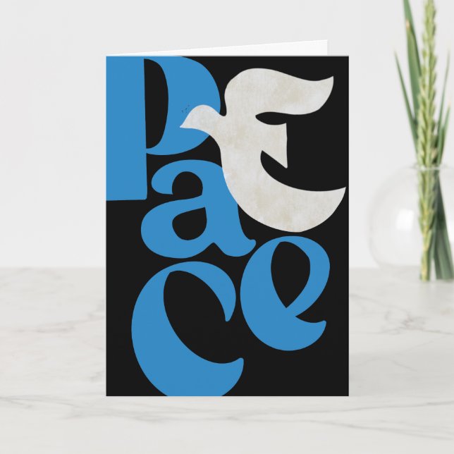 PEACE Dove Holiday Folded Greeting Card (Front)