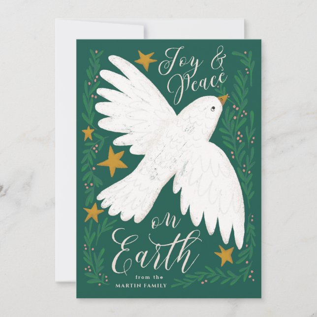 Peace Dove Illustrated Christmas Card (Front)