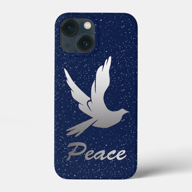 Peace Dove in Silver Grey Against a Starry Sky Case-Mate iPhone Case (Back)