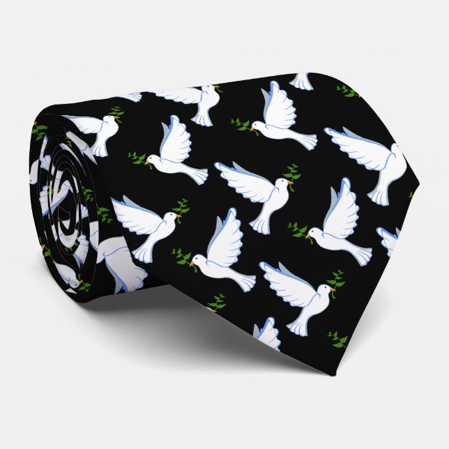 Peace Dove Neck Tie (Rolled)