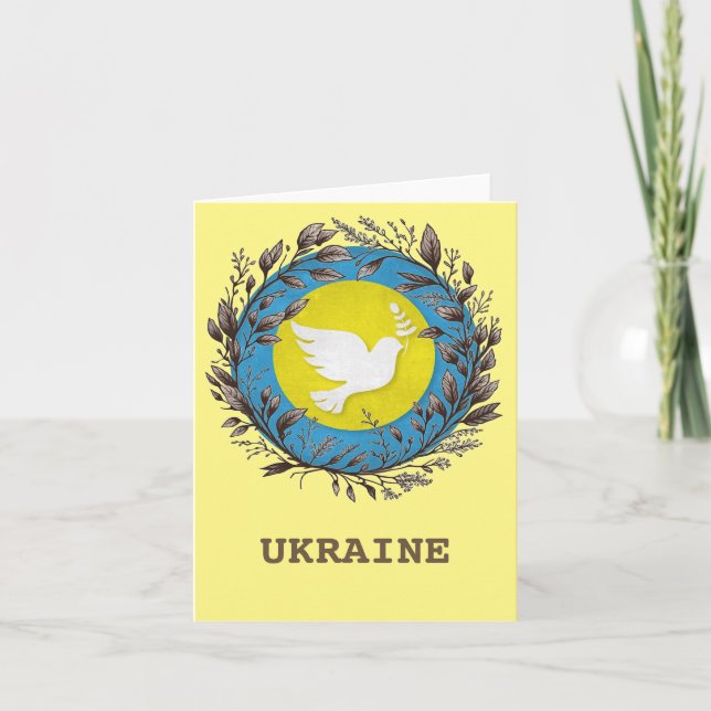 Peace Dove Over Ukraine Greeting Card (Front)
