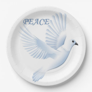 PEACE DOVE PAPER PLATE