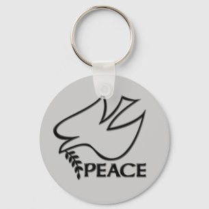 Peace Dove Peace Sign Key Ring