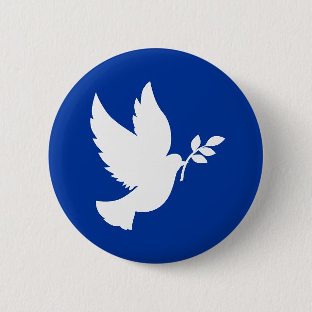 Peace Dove Silhouette 6 Cm Round Badge (Front)