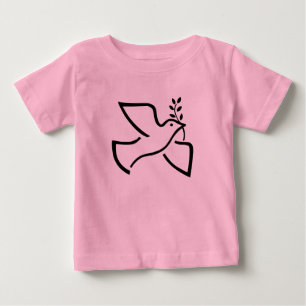 Peace Dove Silhouette White Baby T-Shirt