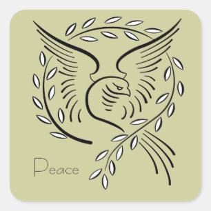Peace Dove Square Sticker