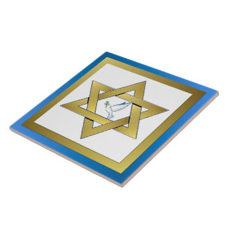 Peace Dove Star Of David Ceramic Tile