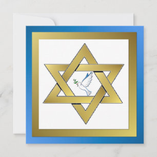 Peace Dove Star Of David Flat Greeting Card