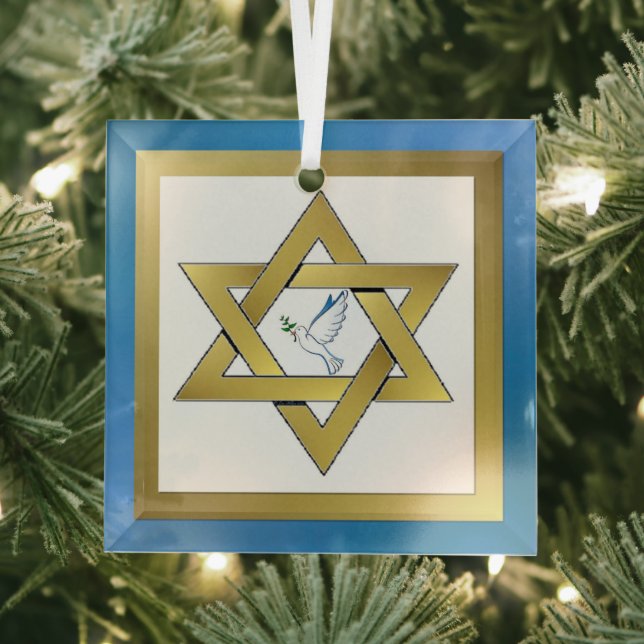 Peace Dove Star Of David Ornament (Insitu)