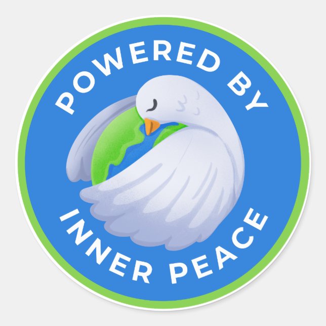 Peace Dove Stickers Powered by Inner Peace (Front)