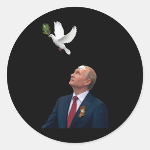 Peace Dove Stop Puck Futin Hands Off Ukraine Suppo Classic Round Sticker