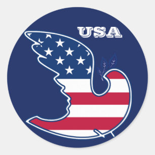 Peace Dove USA Patriotic Design Classic Round Sticker