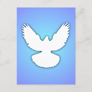 Peace Dove White w Shadow Blue Sky Simply Elegant Postcard