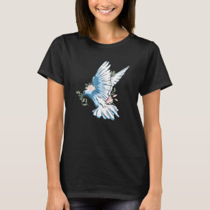 Peace Dove With Flowers T-Shirt
