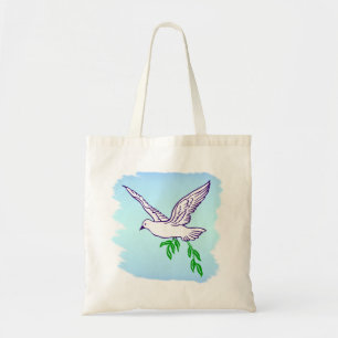 Peace Dove with Olive Branch Beach Tote Bag