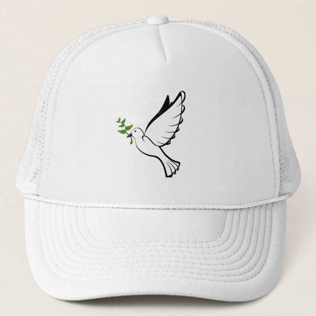 Peace Dove with Olive Branch  Trucker Hat (Front)