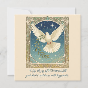 Peace Dove With Olive Sprig Decor Greeting Card