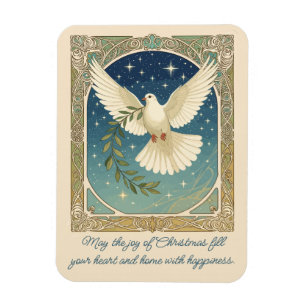 Peace Dove With Olive Sprig Decor Magnet