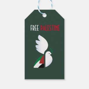 peace dove with the Palestinian flag Gift Tags