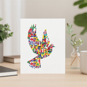 Peace Dove World Flags Invitation