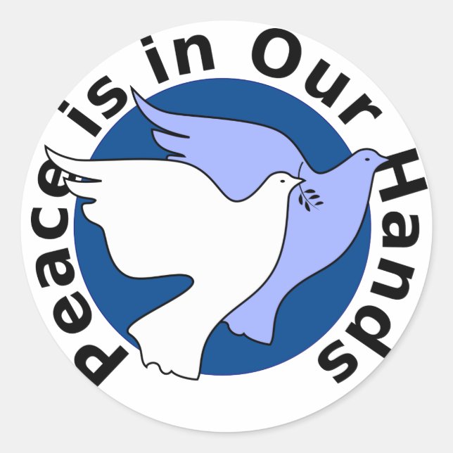 Peace Doves Classic Round Sticker (Front)