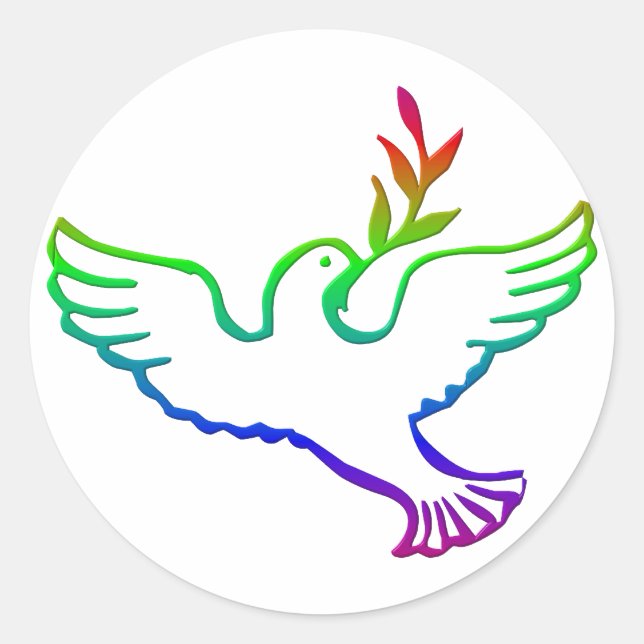 PEACE DOVES CLASSIC ROUND STICKER (Front)