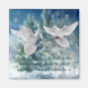 Peace doves Luke 2:14 Christmas magnet