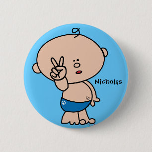 Peace dude Button - customisable name and bg
