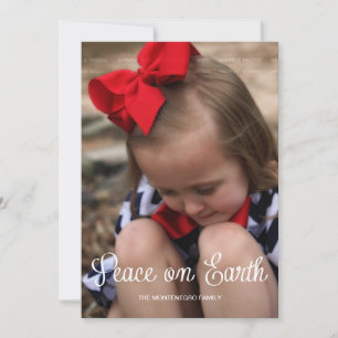 Peace Earth Kid Christmas Holiday Photo Full Bleed