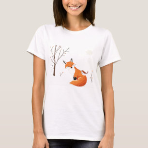 Peace Earth Minimalist Fox Bird Animal T-Shirt