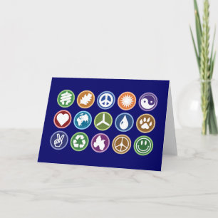 Peace & Eco Symbols Holiday Card