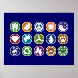 Peace / Eco Symbols Poster