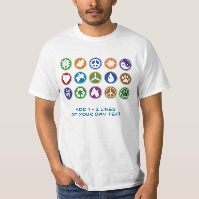 Peace / Eco Symbols T-Shirt (Front)