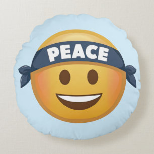 Peace Emoji Round Cushion