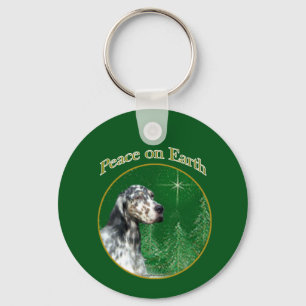 Peace English Setter Key Ring