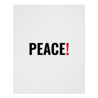 Peace exclamation point white black red anti war