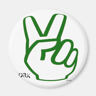 Peace Fingers - Green Magnet