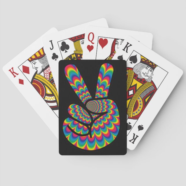 peace fingers hippy playing cards (Back)