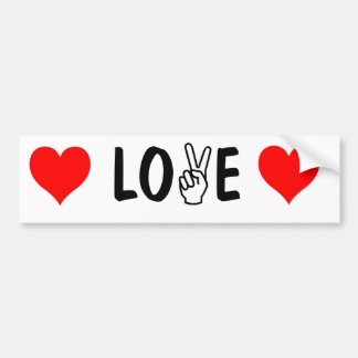 peace-fingers LOVE bumper sticker