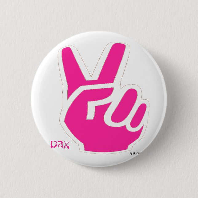 Peace Fingers - Pink 6 Cm Round Badge (Front)