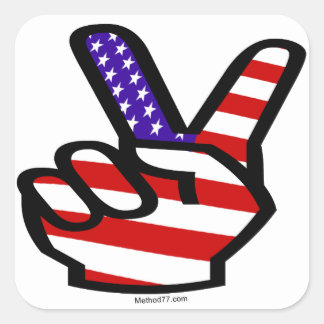 Peace Fingers USA Stickers