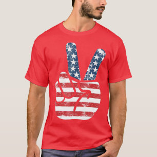 Peace Flag Sign Awesome July 4th Freedom T-Shirt