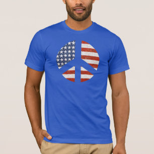 Peace Flag T-Shirt - American Flag peace sign