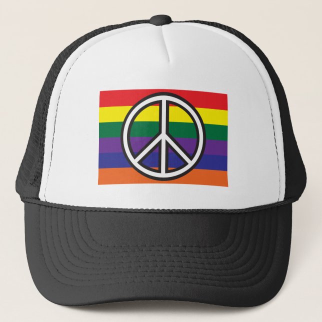 Peace Flag Trucker Hat (Front)