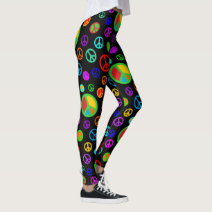 PEACE - Flat pattern multicolored + your backgr. Leggings